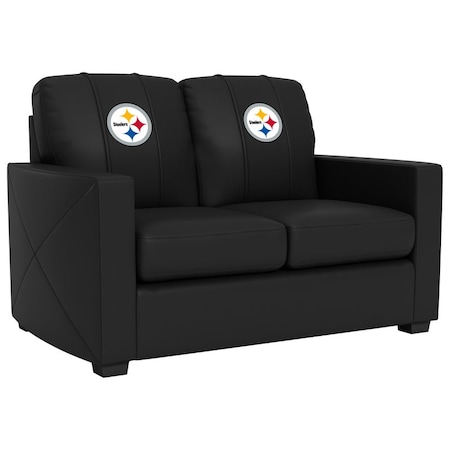 Dreamseat Silver Loveseat with Pittsburgh Steelers Primary Logo XZ7759003LSCDBK-PSNFL21040